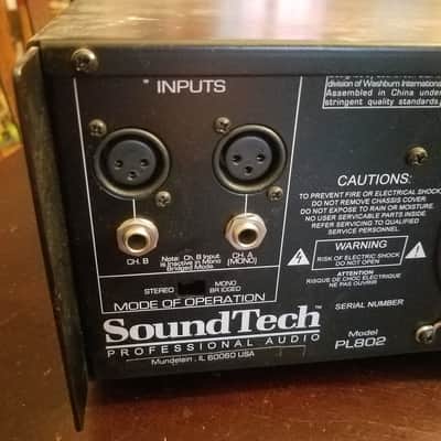 SoundTech PL802 3U Power Amplifier rack mount 800W 800 watt bridged or 400W stereo into 8 Ohms 2000s image 5