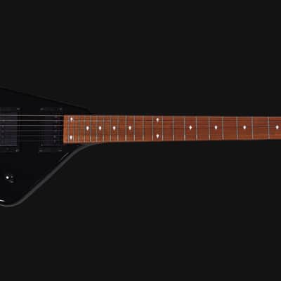 BootLegger Guitar Spade Black Headless With Stiletto Case & Flask image 5