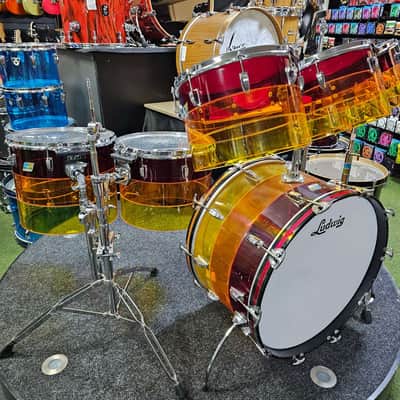 Ludwig Vistalite Drum Kit, Tequila Sunrise Early 70s USED! RKTQQ050725 image 3