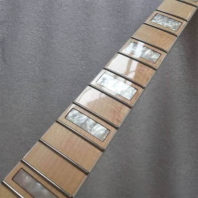 Maple Wood Guitar Telecaster Style Neck with White Block Inlay image 7