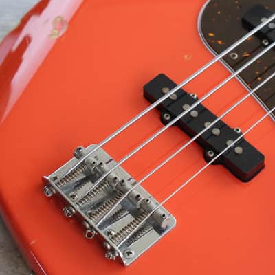 1999 Fender Japan JB75 '75 Reissue Jazz Bass (Fiesta Red) image 4