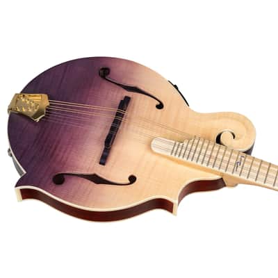 Ortega RMFE200PF Americana Series F-Style Solid Flamed Maple Top Maple Neck 8-String Acoustic-Electric Mandolin w/Croco Leather Case image 10