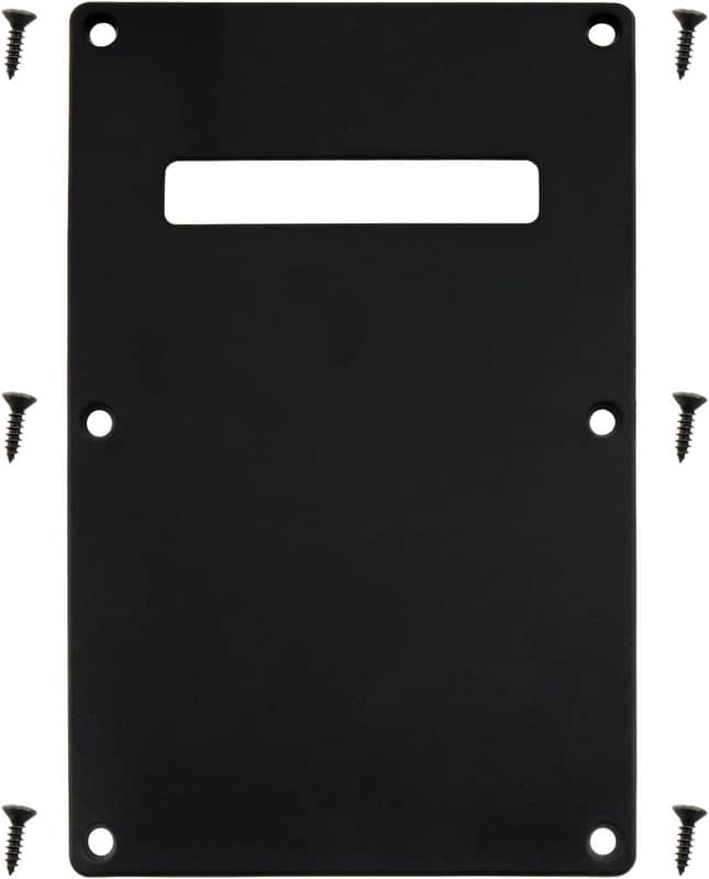 Guitar Backplate 1Set Black Electric Guitar Back Plate, Electric Guitar Neck Plate, Cavity Tremolo Cover Pick Guard with 6PCS Screws for Electric Guitar image 1