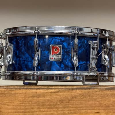 1960's Premier Hi-Fi  5.5x14" Blue Pearl Snare Drum image 1