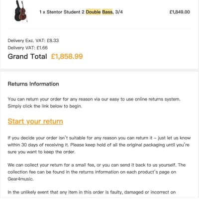 Stentor Student 2 Double Bass 3/4 Size 1438C image 9