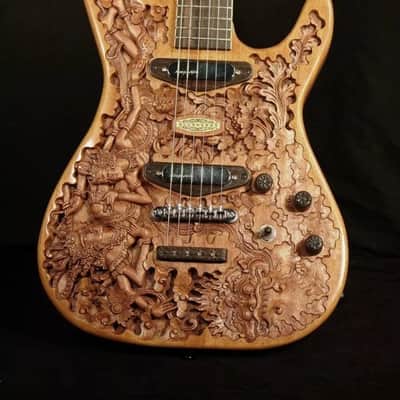 Blueberry Handmade Electric Guitar Hindu Motif with Seymour Duncan Pickups image 13
