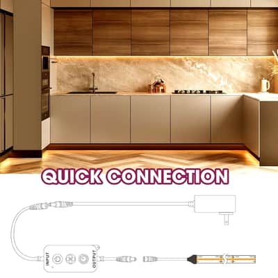 Led Strip Light Warm White 3000K 16.4Ft,24V Dc Cob Dimmable Tape Lights With Rf Controller,Premium High Density Power Adapter,1400Leds Ul Listed For Bedroom,Kitchen Cabinets,Indoor Use image 2