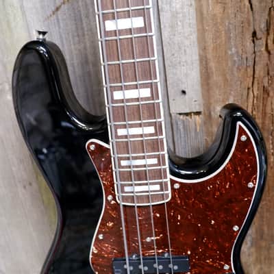 Warmoth J-style Custom Bass - Black with Tortoise Pickguard - Hard Case Included image 6