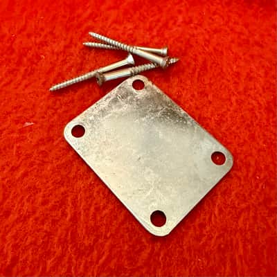 Fender Stratocaster guitar neckplate c 1960 - Chrome telecaster jazz precision bass neck plate pre CBS original vintage USA image 2