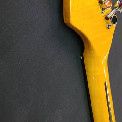 Unbranded S Style Neck Tuners Flame Maple Rosewood Abalone Vintage Amber Gloss Poly image 5