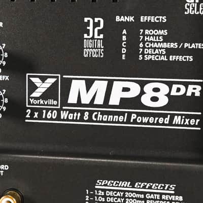 Yorkville MP8DR 2 x 160W 8-Channel Powered Mixer CG01HPM image 6