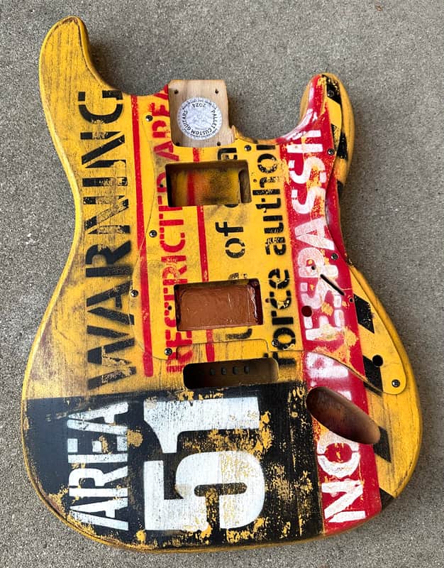 Area 51 Stratocaster S Type Custom Relic Guitar Body Pickguard Alien Light Weight image 1