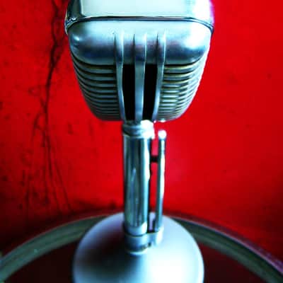 Vintage RARE 1940's Astatic WR20 dual crystal Hi Z microphone Satin Chrome w period Astatic "G" stand T3 D104 77A JT30 # 1 image 10