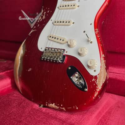 Fender Custom Shop 1958 Stratocaster, Heavy Relic-Faded Aged Candy Apple Red image 1
