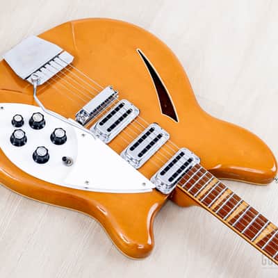 1960s Rickenbacker 375 Vintage Guitar Mapleglo w/ Toaster Tops, Accent Vibrato & Case image 9
