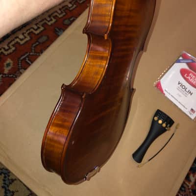 Brand new Intermediate Violin 3/4 Size Do-It-Yourself Kit(w/tailpiece, strings, bridge) French Polished image 5
