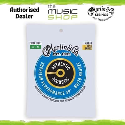 Martin Authentic SP Acoustic Guitar Strings, 80/20 Bz, Extra Light 10-47 - MA170 image 1