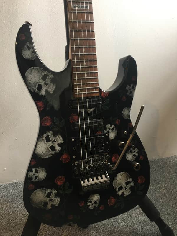 ESP LTD スカルローズ　M-200SR エレキギター ESP LTD M-200SR Skulls and Roses Electric Guitar | Reverb
