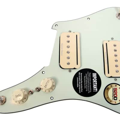 920D Custom Loaded Pickguard Seymour Duncan P-Rails Offset Mint Green Aged White image 1