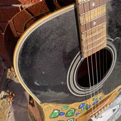 Custom Hand Painted Ibanez Deadnaught Guitar with Medieval Angus Dei Lamb of God design image 23