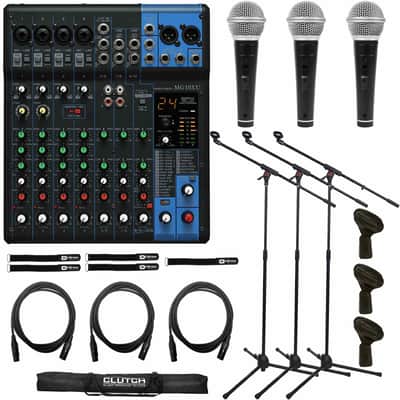 Yamaha MG10XU 10-Input Stereo Effect Mixer with Boom Stands & Mics image 14