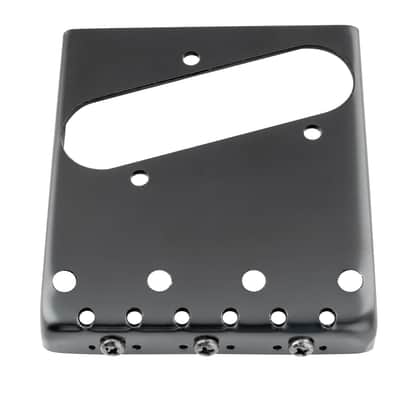 Wilkinson M Series 54mm Vintage “Ashtray” Tele Bridge — 3 Compensated Brass Saddles, Top-Load & String-Through - Black image 4