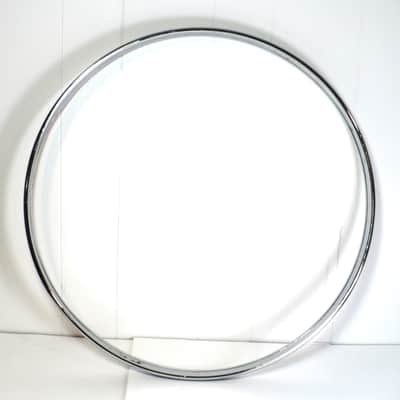 22" Bass Drum Hoop / Chrome with Black Wrap Inlay image 1