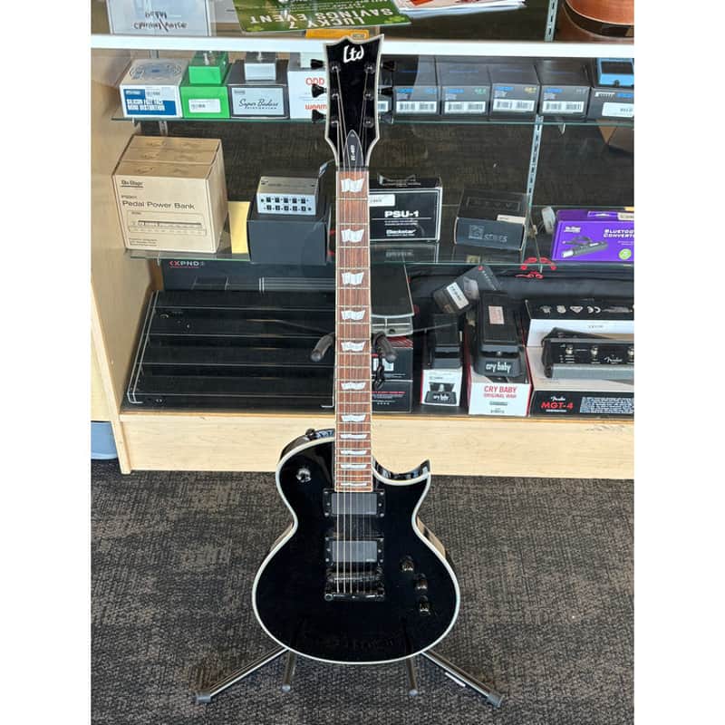Preowned LTD EC-401 Single Cut Electric Guitar Black gloss finish image 1