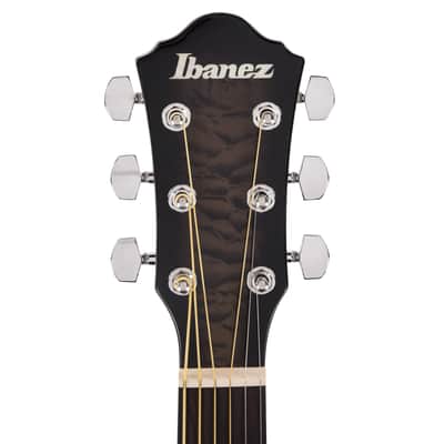 Ibanez AEWC16QATKH AEWC Acoustic-Electric Guitar Transparent Black Sunburst High Gloss image 6