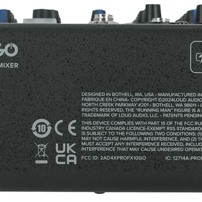 Mackie ProFX10GO 10-Channel Battery Analog Mixer w/FX/USB/Bluetooth+Headphones image 21