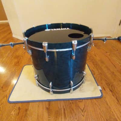 Yamaha Oak custom made in Japan 18 x 22 inch bass drum uzukiri emerald lacquer outstanding! image 11