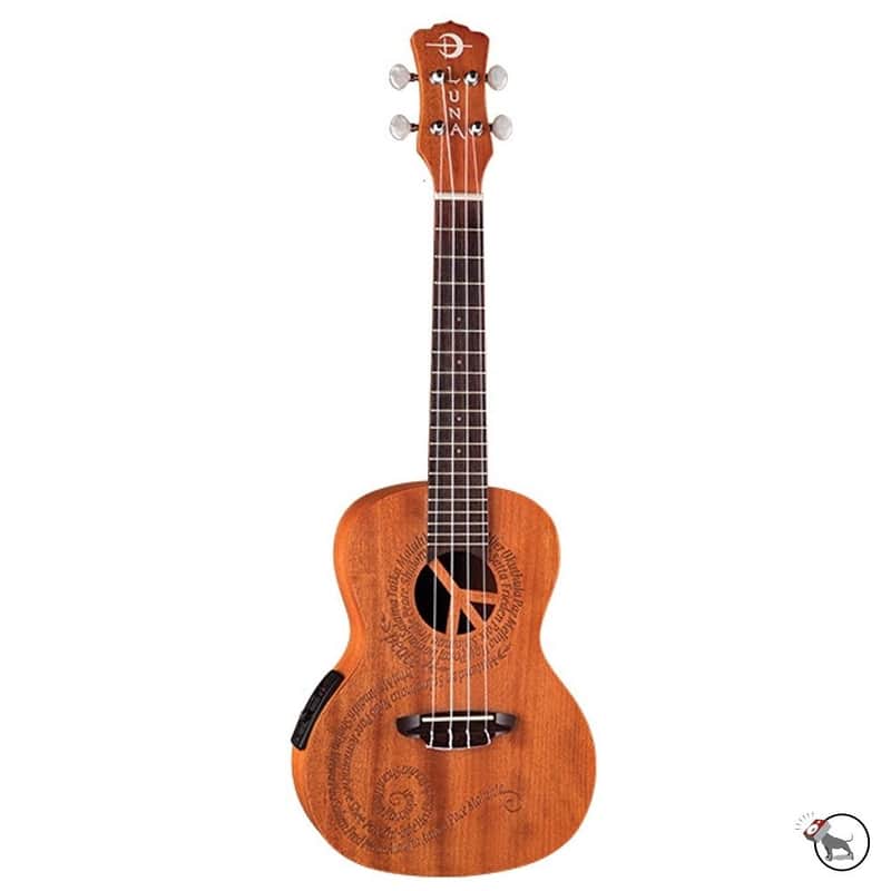 Luna Malu Maluhia Peace Mahogany Acoustic-Electric Concert Ukulele image 1