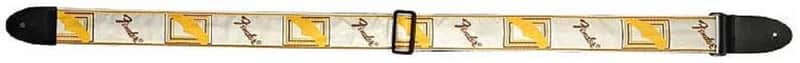 Fender 2 Inch Monogrammed Guitar Strap White Brown Yellow image 1