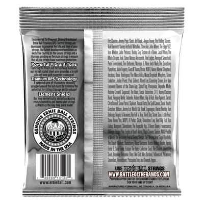 Ernie Ball Power Slinky Coated Titanium RPS Electric Guitar Strings 11-48 Gauge image 2