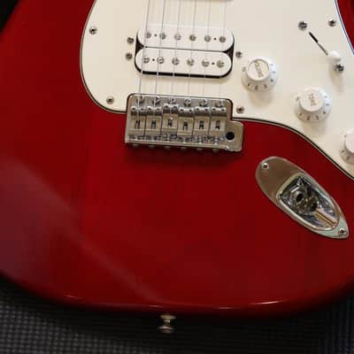 2002 Fender Highway 1 Stratocaster HSS Electric Guitar Transparent Dakota Red + OHSC image 5