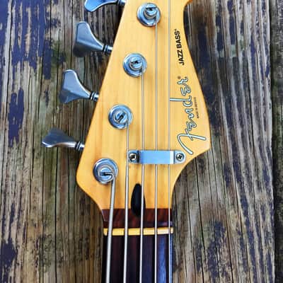 Fender Deluxe Active Jazz Bass V 5 string MIM Mexico black GREAT player CLEAN image 3