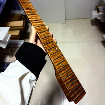 Electric Guitar neck 22 frets Roasted Flame Maple 25.5inch DIY Part repalce image 4