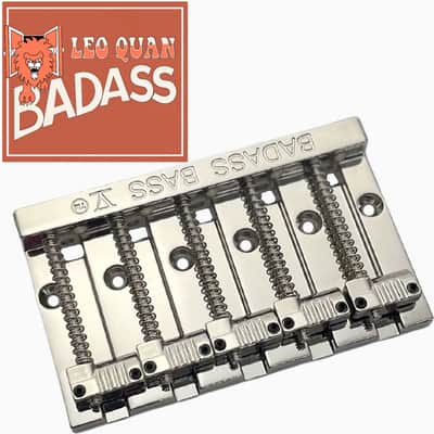 NEW Leo Quan® Badass V™ Bass Bridge for 5-string Fender P/Jazz Bass® - NICKEL image 1