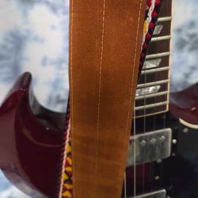 Vintage RARE 1960's Crest of Japan ACE Style Multi Color Hippie Style Hendrix Clapton Guitar Bass Banjo Strap Metal Buckle Headstock Cord image 6