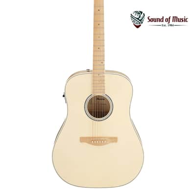 Ibanez AAD77ME Acoustic-Electric Guitar - Open Pore Antique White image 1