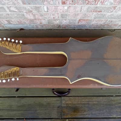 Vintage 1950 Oahu Iolana Double Neck Six String Lap Steel Guitar w/ Original Geib Hardshell Case! Kluson Keys, Valco-Built! image 9