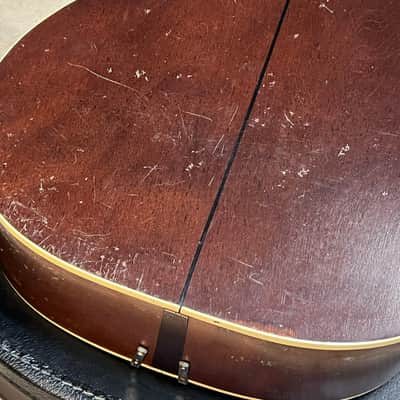Vintage 1930s Kay May Bell College Pal Tenor Guitar with case image 8