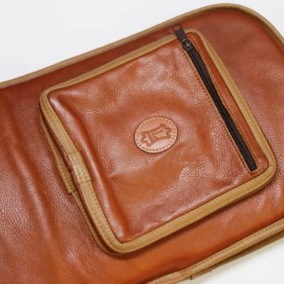 Levy's Premium Leather Bass Gigbag - Caramel Brown **Amazing Quality** image 11