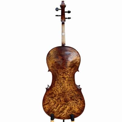 Rare Bird's eye Wood Full size Cello 4/4. hand Carved,Good Sound, Master sound image 9