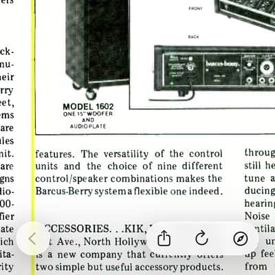 Vintage Barcus-Berry 1500A Preamp & 1602 Powered Speaker Cabinet (1977) – Rare Complete USA System image 11