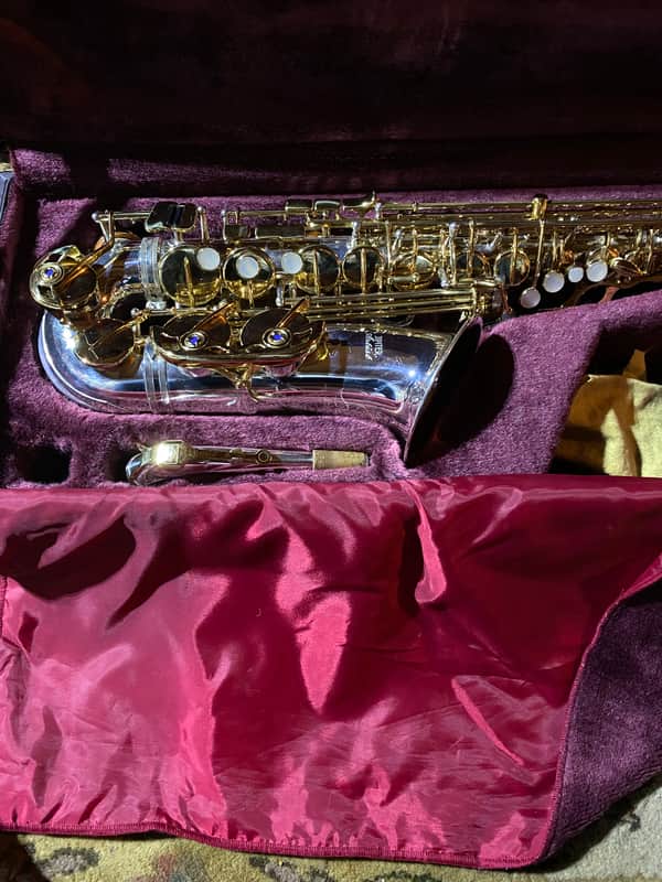 Jupiter Artist Model JAS-869 Alto Saxophone...Silver & Gold w Sterling Neck image 1