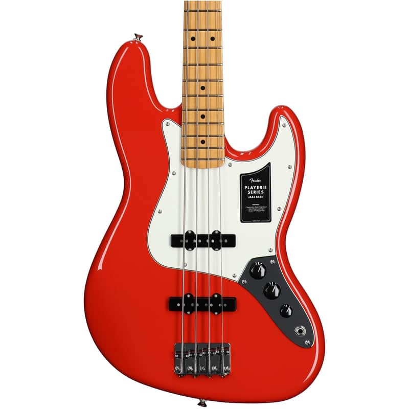 Fender Player II Jazz Electric Bass, with Maple Fingerboard, Coral Red image 1