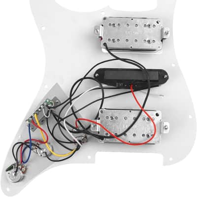 3Ply HSH 11 Hole Loaded Prewired Pickguard w/Alnico 5 Humbucker (2) Single-Coil (1) Pickups Compatible with Strat Fender Squier Guitar (White) image 3