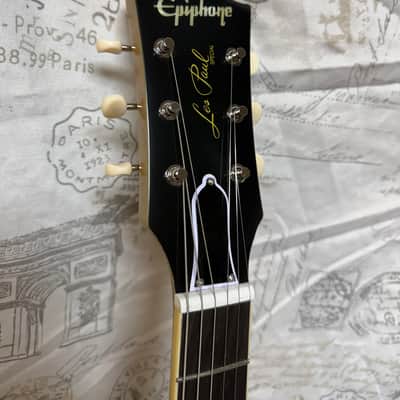 Epiphone Inspired by Gibson Custom Shop '60 Les Paul Special Double Cutaway TV Yellow Gibson Style Open Book Headstock image 2