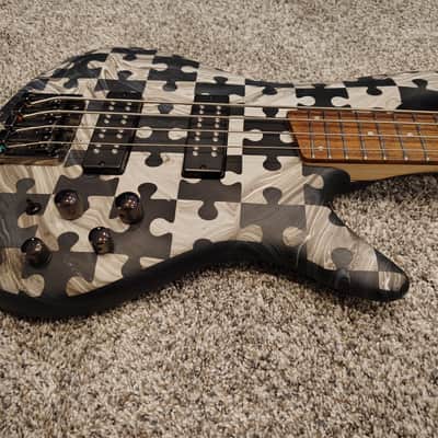 Ibanez SR300E 2021 - Custom Black and White Swirl image 4